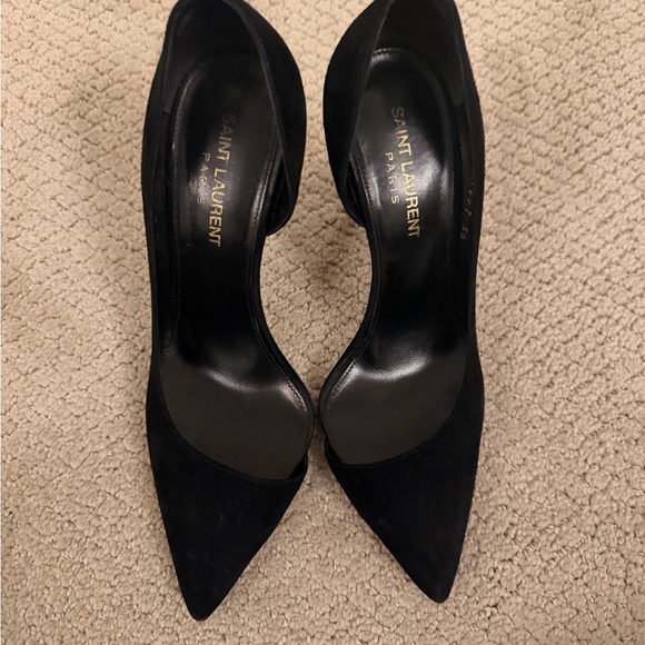 Saint Laurent Black Suede Heels - Picture 1 of 4